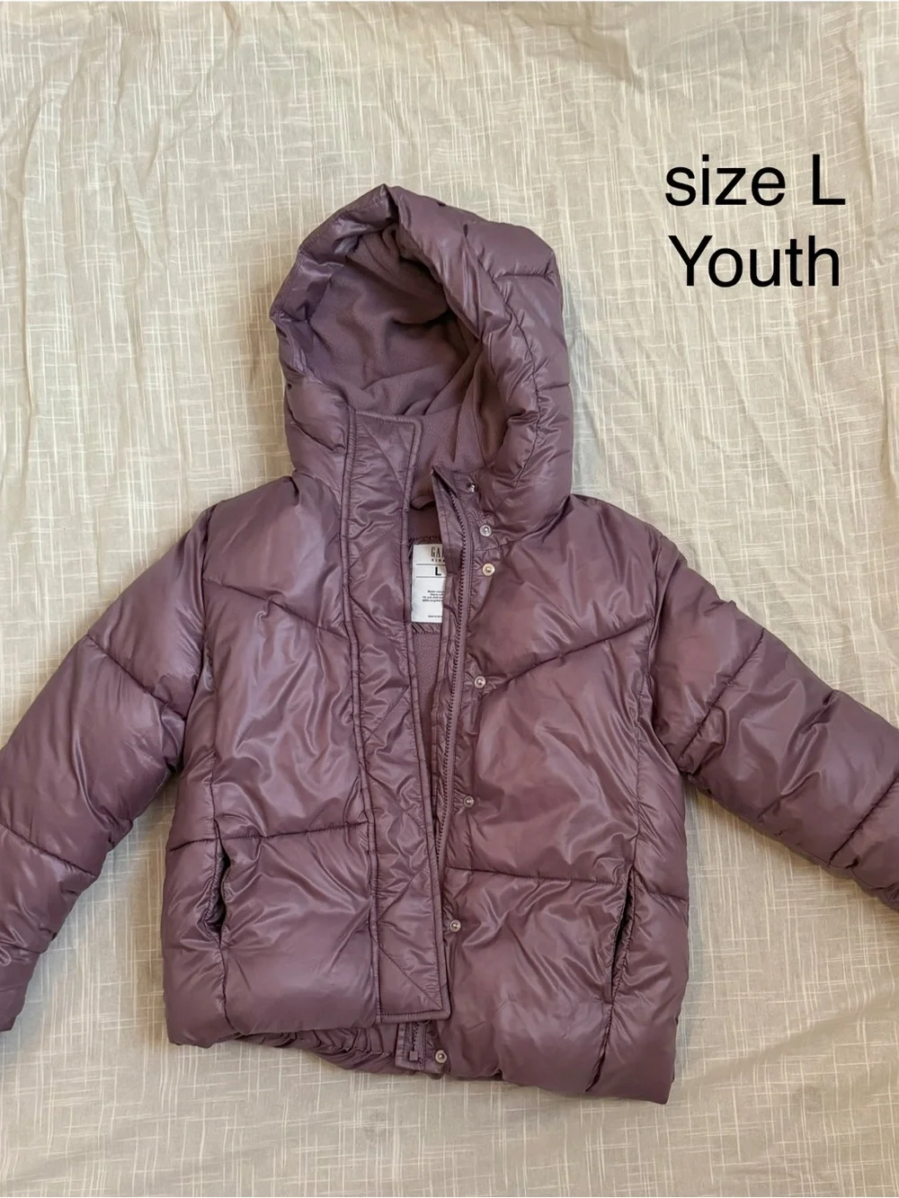 GAP Youth Hooded Puffer Jacket - Plum